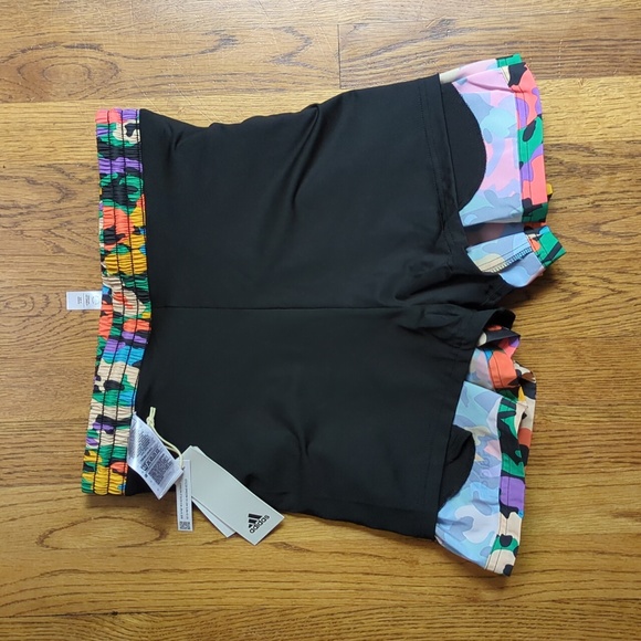 NWT High Waisted Multicolored Abstract Print Graphic Shorts Maximalist Athletic - Picture 7 of 13